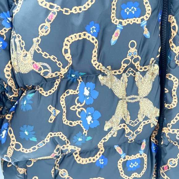 NEW Adidas OS Her Studio Down Puffer JACKET Coat Chains Leopard Floral Size L - Picture 11 of 13